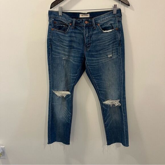 Madewell The High-Rise Slim Crop Boyjean: Knee-Rip Edition size 27 - Picture 6 of 15